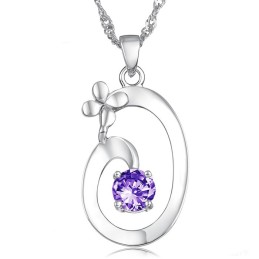 Collar De Titanio Con Baño De Platino Elegante Para Mujer De Excelente Calidad