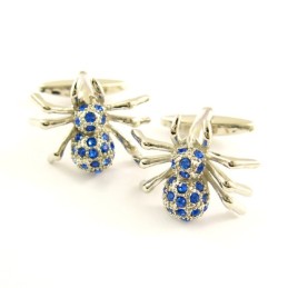 Gemelos De Titanio Con Forma De Araña Misteriosa Y Diamantes Azules