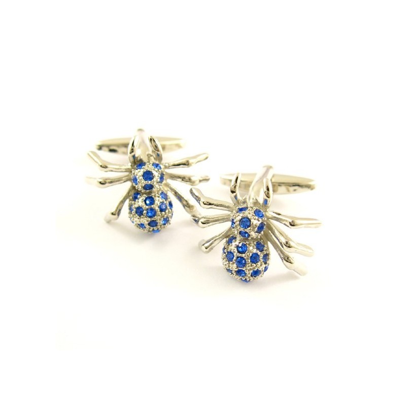 Gemelos De Titanio Con Forma De Araña Misteriosa Y Diamantes Azules