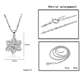 Collar De Titanio Con Baño De Platino Y Diamantes De Imitación Para Mujer "To Have A Long Story"