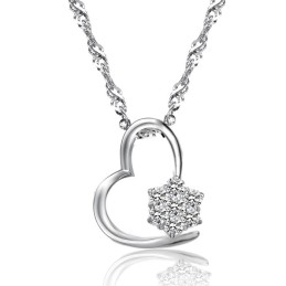 Collar De Titanio Con Baño De Platino Y Diamantes Para Mujer, De Calidad Estable