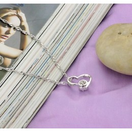 Collar De Titanio Con Baño De Platino Y Diamantes Para Mujer, De Calidad Estable