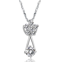 Collar De Titanio Con Baño De Platino Y Diamantes Para Mujer, De Rendimiento Confiable