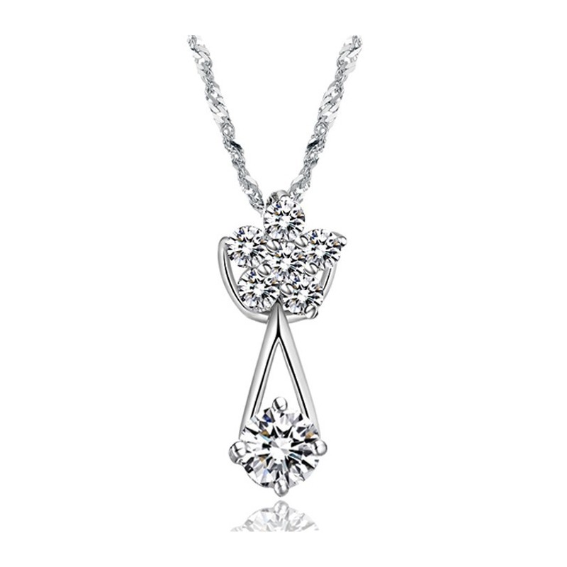 Collar De Titanio Con Baño De Platino Y Diamantes Para Mujer, De Rendimiento Confiable Collar De Titanio Con Baño De Platino Y Diamantes Para Mujer, De Rendimiento Confiable