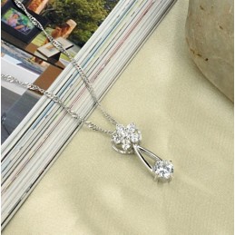 Collar De Titanio Con Baño De Platino Y Diamantes Para Mujer, De Rendimiento Confiable