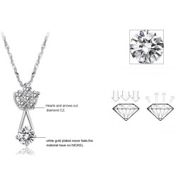 Collar De Titanio Con Baño De Platino Y Diamantes Para Mujer, De Rendimiento Confiable