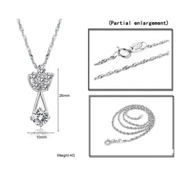 Collar De Titanio Con Baño De Platino Y Diamantes Para Mujer, De Rendimiento Confiable