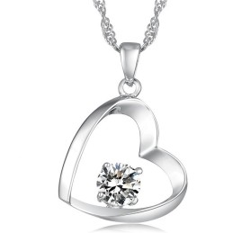 Collar De Titanio Con Baño De Platino De Alta Calidad Para Mujer