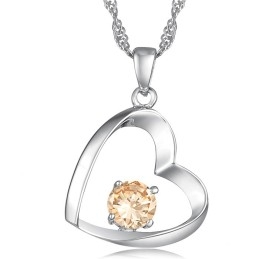 Collar De Titanio Con Baño De Platino De Alta Calidad Para Mujer