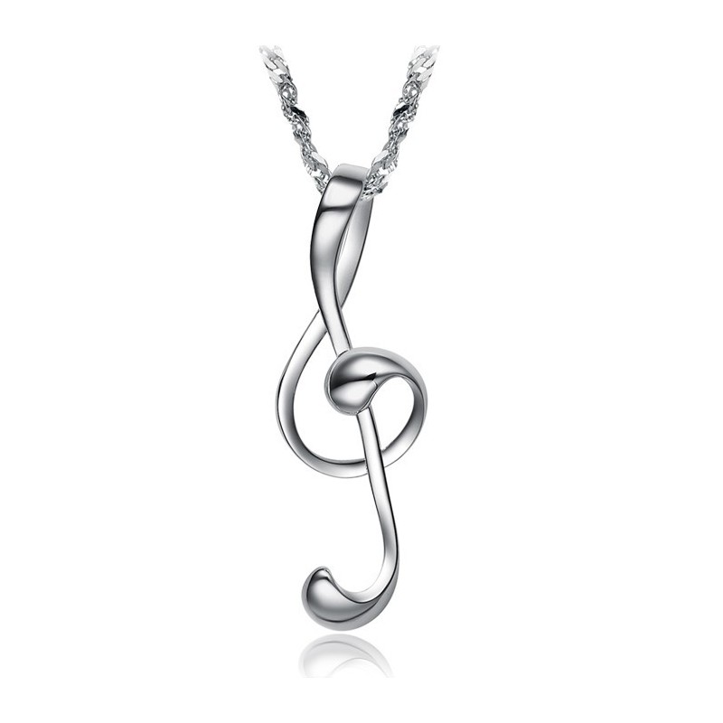 Collar De Titanio Con Baño De Platino Y Notación Musical Femenina De Reputación Confiable Collar De Titanio Con Baño De Platino Y Notación Musical Femenina De Reputación Confiable