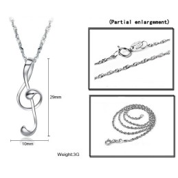 Collar De Titanio Con Baño De Platino Y Notación Musical Femenina De Reputación Confiable