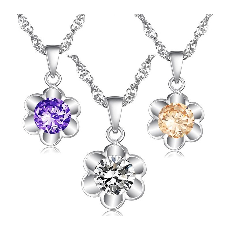 Collar De Titanio Con Baño De Platino Puro Y Diamantes Para Mujer, La Reina De La Calidad Collar De Titanio Con Baño De Platino Puro Y Diamantes Para Mujer, La Reina De La Calidad