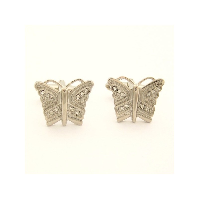 Gemelos De Mariposa De Titanio Con Diamantes Gemelos De Mariposa De Titanio Con Diamantes