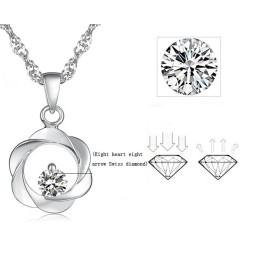 Collar Elegante De Titanio Con Baño De Platino Y Diamantes Para Mujer, Con Calidad Y Cantidad Garantizadas.