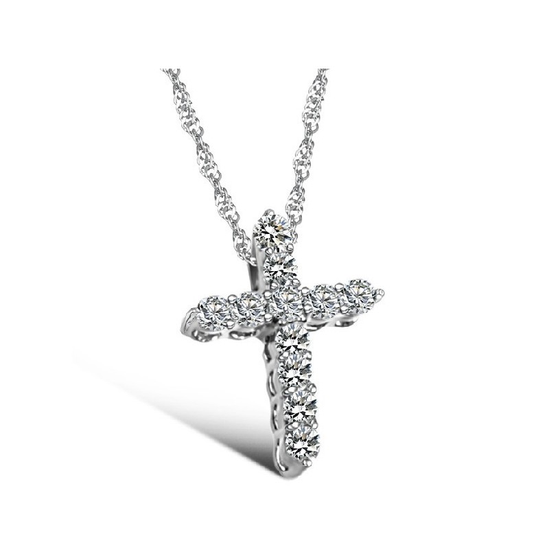 Collar De Titanio Con Baño De Platino Y Diamantes De Imitación Para Mujer, De Gran Reputación Collar De Titanio Con Baño De Platino Y Diamantes De Imitación Para Mujer, De Gran Reputación