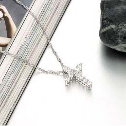 Collar De Titanio Con Baño De Platino Y Diamantes De Imitación Para Mujer, De Gran Reputación