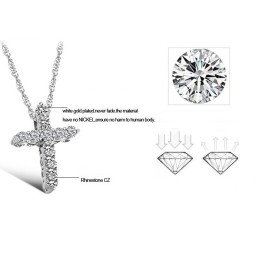 Collar De Titanio Con Baño De Platino Y Diamantes De Imitación Para Mujer, De Gran Reputación