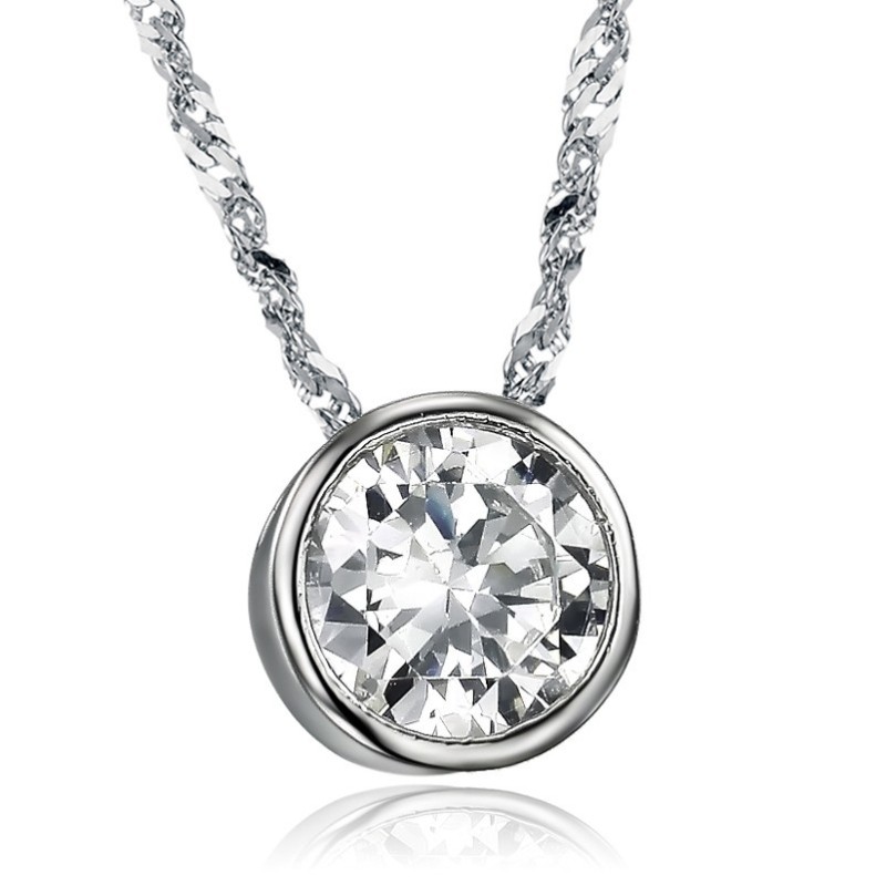 Collar De Titanio Con Baño De Platino Y Diamantes De Imitación Para Mujer "To Have A Long Story" Collar De Titanio Con Baño De Platino Y Diamantes De Imitación Para Mujer "To Have A Long Story"
