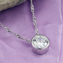 Collar De Titanio Con Baño De Platino Y Diamantes De Imitación Para Mujer "To Have A Long Story"