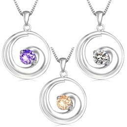 Collar De Titanio Con Baño De Platino Y Diamantes De Alta Calidad Para Mujer.