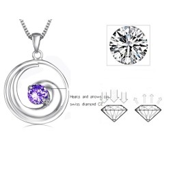 Collar De Titanio Con Baño De Platino Y Diamantes De Alta Calidad Para Mujer.