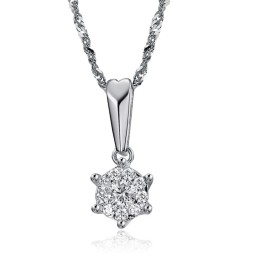 Collar De Titanio Con Baño De Platino Y Diamantes Para Mujer De Gran Reputación.