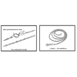 Collar De Titanio Con Baño De Platino Y Diamantes Para Mujer De Gran Reputación.