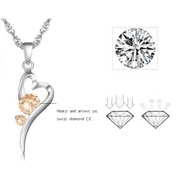 Collar De Titanio Con Baño De Platino Y Diamantes Para Mujer Con Forma De Candado.