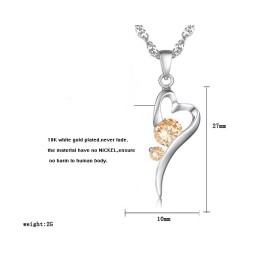 Collar De Titanio Con Baño De Platino Y Diamantes Para Mujer Con Forma De Candado.
