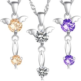 Collar De Titanio Con Baño De Platino Y Diamantes Para Mujer, Con Calidad Y Cantidad Garantizadas
