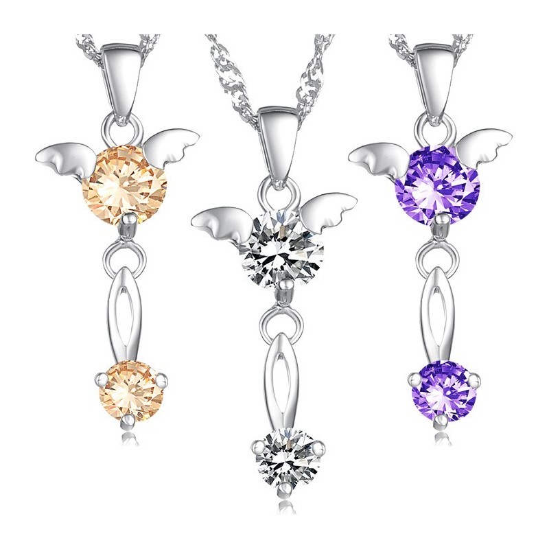 Collar De Titanio Con Baño De Platino Y Diamantes Para Mujer, Con Calidad Y Cantidad Garantizadas Collar De Titanio Con Baño De Platino Y Diamantes Para Mujer, Con Calidad Y Cantidad Garantizadas
