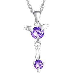Collar De Titanio Con Baño De Platino Y Diamantes Para Mujer, Con Calidad Y Cantidad Garantizadas