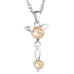 Collar De Titanio Con Baño De Platino Y Diamantes Para Mujer, Con Calidad Y Cantidad Garantizadas