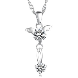 Collar De Titanio Con Baño De Platino Y Diamantes Para Mujer, Con Calidad Y Cantidad Garantizadas
