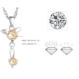Collar De Titanio Con Baño De Platino Y Diamantes Para Mujer, Con Calidad Y Cantidad Garantizadas