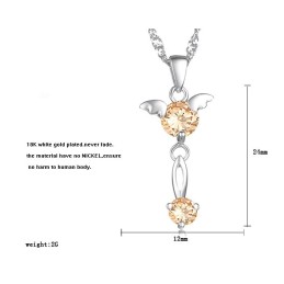 Collar De Titanio Con Baño De Platino Y Diamantes Para Mujer, Con Calidad Y Cantidad Garantizadas