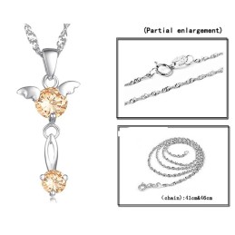 Collar De Titanio Con Baño De Platino Y Diamantes Para Mujer, Con Calidad Y Cantidad Garantizadas