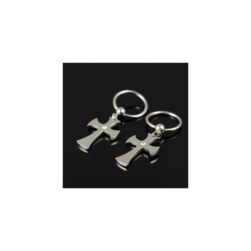 Pendientes De Cruz De Titanio Para Hombre