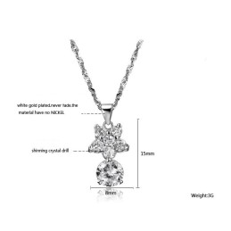 Collar De Titanio Con Baño De Platino Y Diamantes De Imitación, La Reina De La Calidad.