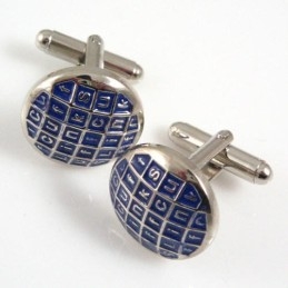 Gemelos Redondos Chapados En Titanio Y Ip Azul