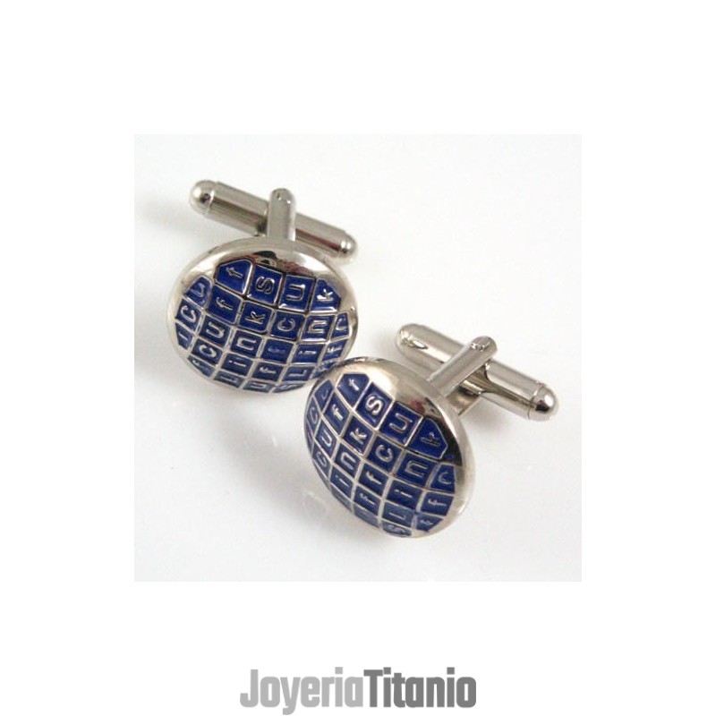 Gemelos Redondos Chapados En Titanio Y Ip Azul