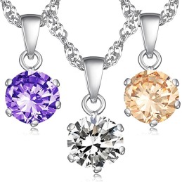 Collar De Titanio Con Baño De Platino Y Diamantes Para Mujer, De Calidad Estable