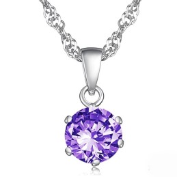 Collar De Titanio Con Baño De Platino Y Diamantes Para Mujer, De Calidad Estable