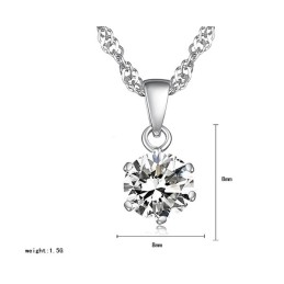 Collar De Titanio Con Baño De Platino Y Diamantes Para Mujer, De Calidad Estable
