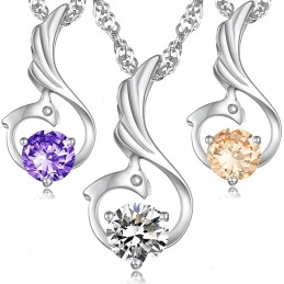 Collar De Titanio Con Baño De Platino Y Forma De Fénix Para Mujer De Excelente Calidad