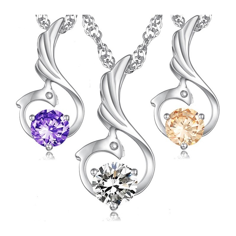 Collar De Titanio Con Baño De Platino Y Forma De Fénix Para Mujer De Excelente Calidad Collar De Titanio Con Baño De Platino Y Forma De Fénix Para Mujer De Excelente Calidad