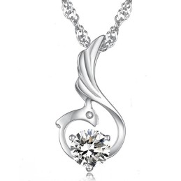 Collar De Titanio Con Baño De Platino Y Forma De Fénix Para Mujer De Excelente Calidad