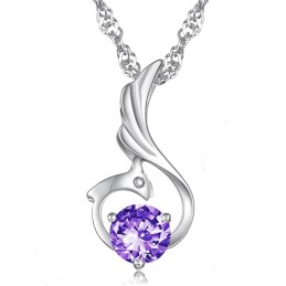 Collar De Titanio Con Baño De Platino Y Forma De Fénix Para Mujer De Excelente Calidad