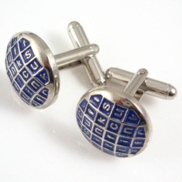 Gemelos Redondos Chapados En Titanio Y Ip Azul
