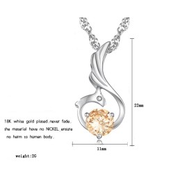 Collar De Titanio Con Baño De Platino Y Forma De Fénix Para Mujer De Excelente Calidad